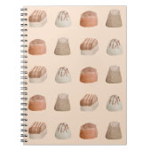 Chocolates Watercolor Pattern Notebook ノートブック (正面)