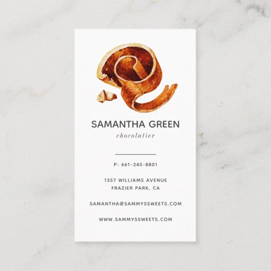 Chocolatierの砂糖菓子の名刺 名刺 (裏面)