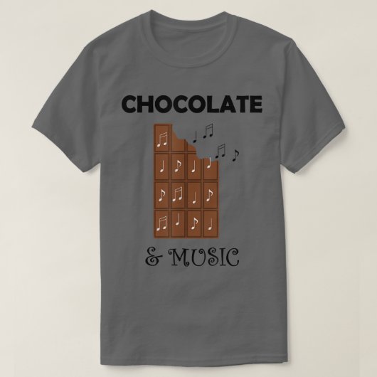 Chocolatier Dark Chocolate Lover Music Notes Music Tシャツ (デザイン正面)