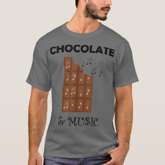 Chocolatier Dark Chocolate Lover Music Notes Music Tシャツ
