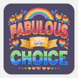 Choice LGBTのステッカーで素晴らしい スクエアシール