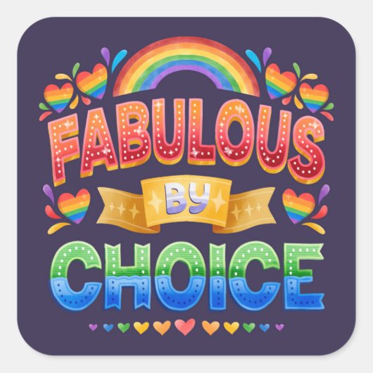 Choice LGBTのステッカーで素晴らしい スクエアシール (正面)