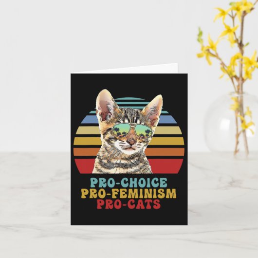Choice Pro Feminism Pro Cats Women's Rights Femini カード (黄色い花)