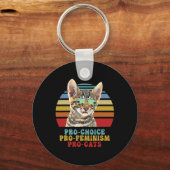 Choice Pro Feminism Pro Cats Women's Rights Femini キーホルダー (正面)