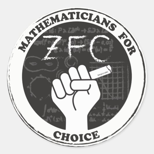Choice Stickersの数学者 ラウンドシール (正面)