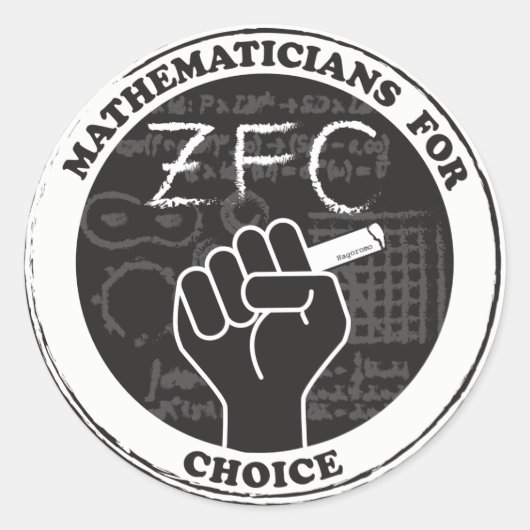 Choice Stickersの数学者 ラウンドシール (正面)