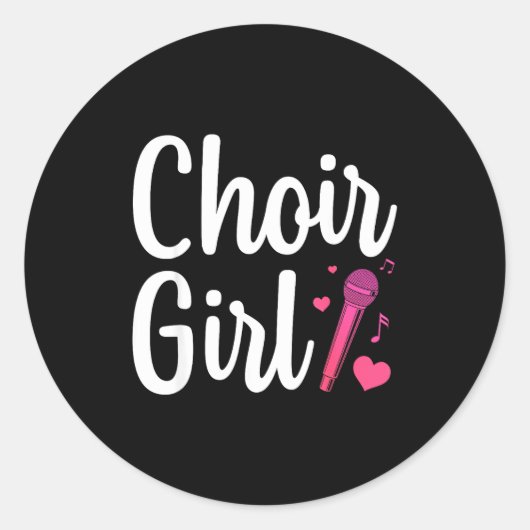 Choir Art For Girls Women Choir Singing Chorus Sho ラウンドシール (正面)