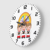 Choir Boys Singing in Church Christian Worship ラージ壁時計 (傾斜)