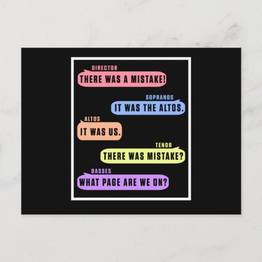 Choir Director Tenor Soprano Altos Basses Chorus G ポストカード (正面)