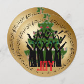 Choir in front of Christmas Tree Holiday Card シーズンカード (正面/裏面)