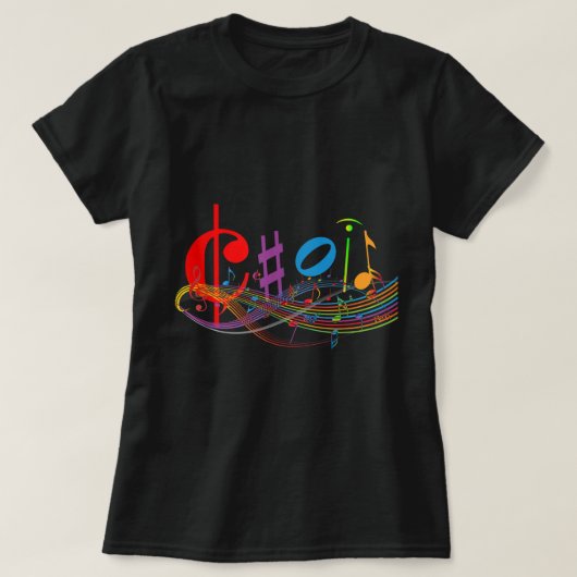 Choir Music Symbolsクラスお気に入りの新学期 Tシャツ (デザイン正面)