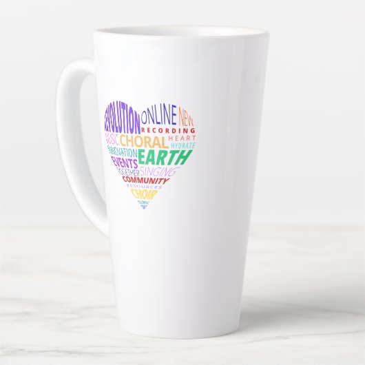 Choir of the Earth Word Cloud カフェラテマグ (左アングル)