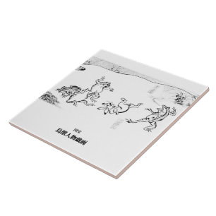Chōjū-jinbutsu-giga , 鳥獣人物戯画 タイル