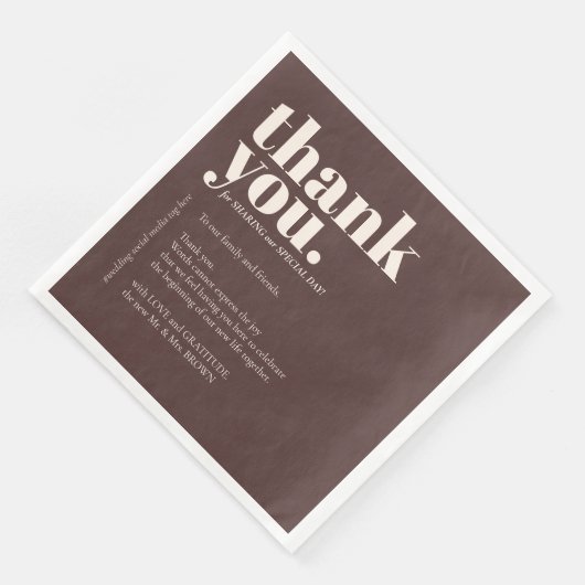 Cholate Brown Thank Minimalist Decor Wedding (コーナー)