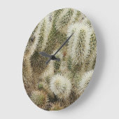 Cholla jumping Cactusの写真 ラージ壁時計 (傾斜)