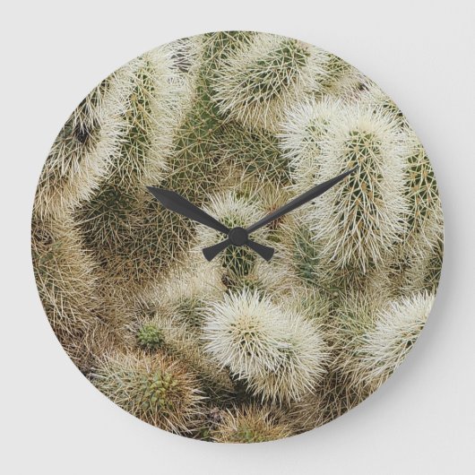 Cholla jumping Cactusの写真 ラージ壁時計 (正面)