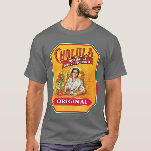 Cholula Hot Sauce Bottle Lable Casual Costume Food Tシャツ (正面)