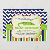 Chomp Chomp! わにテーマのパーティの招待状 招待状 (正面/裏面)