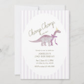 Chomp Chomp I’m Two Dinosaur Birthday 招待状 (正面)