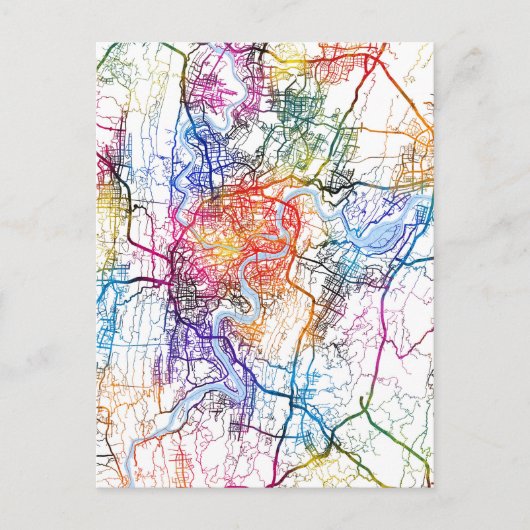 Chongqing China City Map ポストカード (正面)