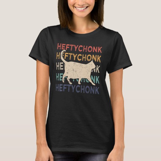Chonk Cat  Chonk Meme Fat Cat Retro Heftychonk Tシャツ (正面)
