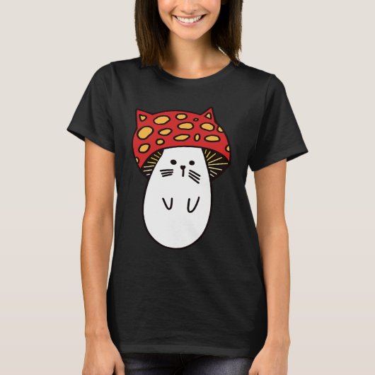 Chonk Kitty Cute Little Mushi Kitty Little Mushroo Tシャツ (正面)