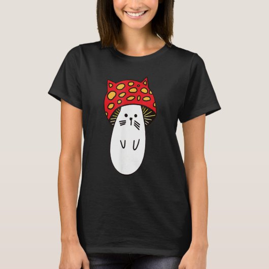 Chonk Kitty Cute Little Mushi Kitty Little Mushroo Tシャツ (正面)
