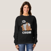 Chonk Lazy Catがミーム スウェットシャツ (正面フル)