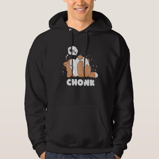 Chonk Lazy Catがミーム パーカ (正面)