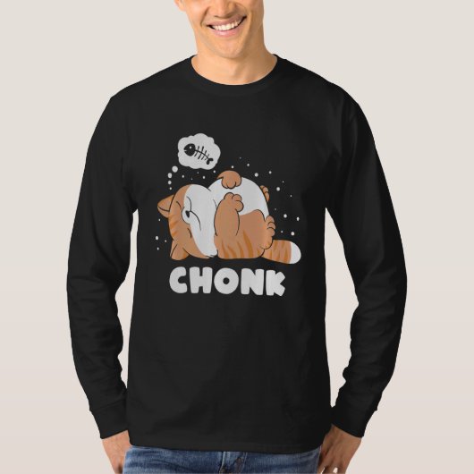 Chonk Lazy Catがミーム Tシャツ (正面)