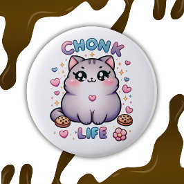 CHONK LIFE CAT -かわいいスタイルかわいい猫 缶バッジ
