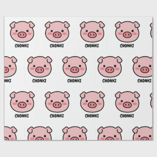 Chonki The Lazy Pig - Cute Chonkibao Face ラッピングペーパー