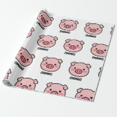 Chonki The Lazy Pig - Cute Chonkibao Face ラッピングペーパー (アンロールド)
