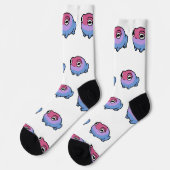 Chonky Bisexual Frog Queer Socks | Cute Bi Pride  ソックス (左)