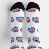 Chonky Bisexual Frog Queer Socks | Cute Bi Pride  ソックス (上部)