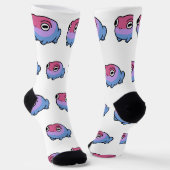 Chonky Bisexual Frog Queer Socks | Cute Bi Pride  ソックス (傾斜あり)