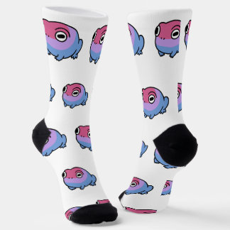 Chonky Bisexual Frog Queer Socks | Cute Bi Pride  ソックス