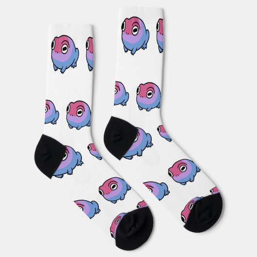 Chonky Bisexual Frog Queer Socks | Cute Bi Pride  ソックス (右)