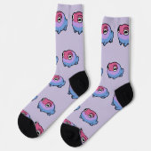 Chonky Bisexual Frog Queer Socks | Cute Bi Pride  ソックス (左)