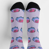 Chonky Bisexual Frog Queer Socks | Cute Bi Pride  ソックス (上部)