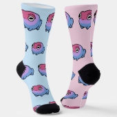 Chonky Bisexual Frog Queer Socks | Cute Bi Pride  ソックス (傾斜あり)