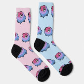 Chonky Bisexual Frog Queer Socks | Cute Bi Pride  ソックス (右)