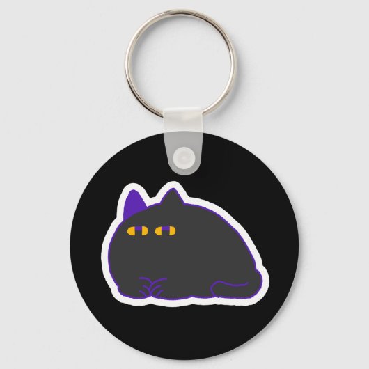 Chonky Black Cat Keychain  キーホルダー (正面)