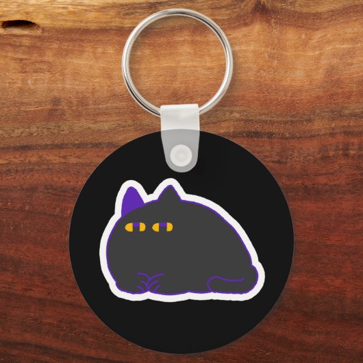 Chonky Black Cat Keychain  キーホルダー (正面)