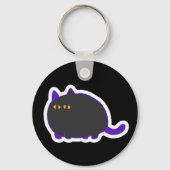 Chonky Black Cat Keychain キーホルダー (正面)