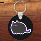 Chonky Black Cat Keychain キーホルダー (正面)