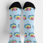 Chonky Pansexual Frog Pride Socks | Cute Pan Pride ソックス (上部)