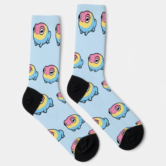 Chonky Pansexual Frog Pride Socks | Cute Pan Pride ソックス (右)