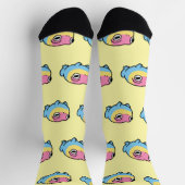 Chonky Pansexual Frog Pride Socks | Cute Pan Pride ソックス (上部)