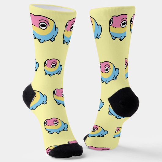 Chonky Pansexual Frog Pride Socks | Cute Pan Pride ソックス (傾斜あり)